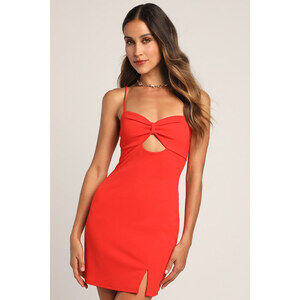 Lulus Star Of The Scene Red Sleeveless Bodycon Mini Dress - Size XL